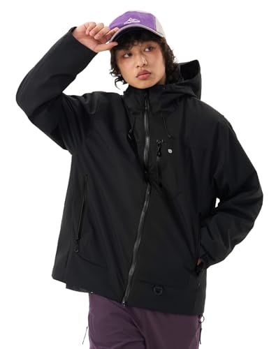 Image of Venzina Men's Waterproof Rain Jacket-Lightweight Windbreaker with Color Block Design, Breathable for Urban Outdoor, Daily Commuting I Fashion Unisex Couple Jacket