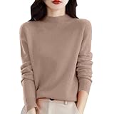 GVEYTPHQ Cashmere Sweaters for Women Half Turtleneck Merino Wool Sweater Women Solid Color Long Sleeve Soft Pullover Sweater Black Cashmere Turtleneck Women Fall Light Weight Sweaters for Women