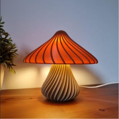 Modern Mushroom Table Lamp with Unique Spiral Design Night Light | Ambient LED Lighting, Aesthetic Bedside Lamp, Home Decor Accent, Bedroom & Living Room, Decorative Design-image-27