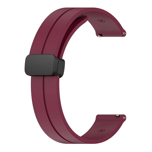 [-ł] 20mm 22mm VRXgbvAIK [XEHb`ΉANCbN[X }OlbgobN uXbgATX MNV[ t@[EFC X}[gEHb`ohΉ(Wine red,20mm)