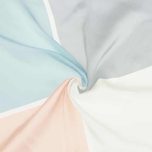 Women Contrast Color Satin Scarf, 27.6"x27.6" Square Silk Feeling Neckerchief Head Wrap Bandanas4