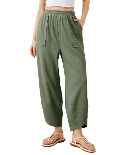 Cicy Bell Womens Baggy Wide Leg Pants Casual Elastic Waisted...