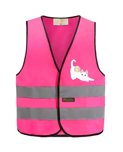 PACIFIC-PPE-Kids-Construction-Safety-Vest-Hi-Vis-Reflective-Pink-XS PACIFIC PPE Kids Construction Safety Vest, Hi-Vis Reflective, Pink, XS - Image 1