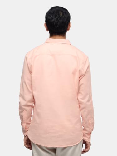 Image of The Souled Store Cotton Linen: Men and Boys Long Sleeve Spread Collar Solid Cotton Relaxed Fit Easy to Style Everyday Office Wear Cotton Linen Shirts
