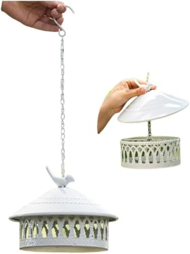 SLLS 蚊取り線香ホルダー 蚊遣り器 ケース 蓋付き 吊り下げ式 鉄製 防火仕様 おしゃれ アウトドア・キャンプ・庭・室内対応 携帯便利 香炉風デザイン