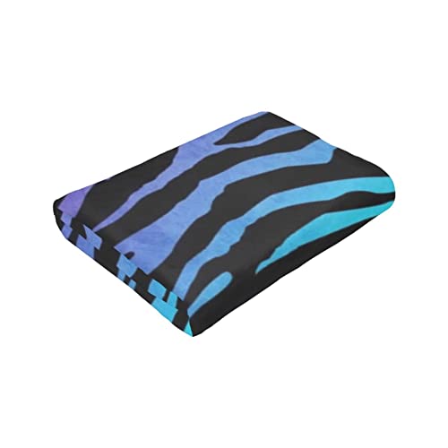 Purple Blue Green Camouflage Zebra Stripes Printed Fleece Blanket 80"X60", Super Soft Lightweight Microfiber Throw Blanket For Bed Sofa Travel #TOP5