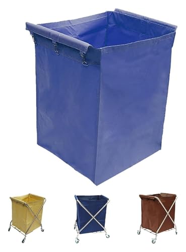 Bolsa de lavandería comercial azul extraíble y duradera para carrito plegable de ropa 2