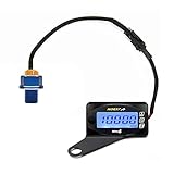 Motorcycle 4 in 1 Multifunction Gauge Koso Mini 4 Meter (RPM Tachometer+Oil Temperature+Voltmeter+Clock) 4in1 Multi-Functional Gauge Digital Multimeter (M14X1.25, Left)