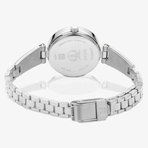 Image of Titan Plain 3 Hands Karishma Blue Round Dial Steel Colour Stainless Steel Strap Womens Watch - NU2598SM04