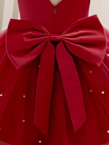Image of TAGAS Girls Princess Party Dress | Mesh Layered Fit & Flare Frock for Girls | Pearl Embellished Tulle Dress | Birthday Dressess | Wedding Kids Fancy Frock (3-11 Years)
