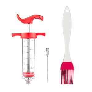 Meat Injector Kit,Plastic Marinade Injector Syringe with Screw-on Meat Needle,Turkey Injector for Beef Chicken Grill Cooking