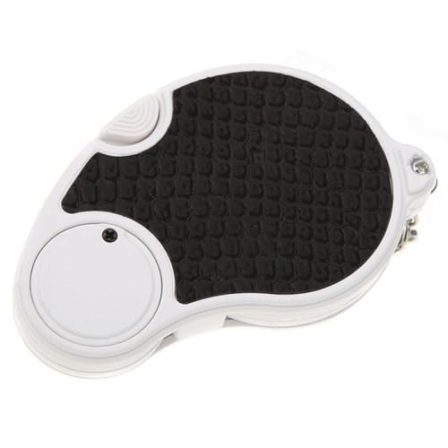 UKCOCO Llavero Lupa Plegable Luz LED Lupa Pequeña Antideslizante Carcasa Metálica y Lente Acrílica Portátil para Lectura y Joyería Obsequio Práctico y Ligero
