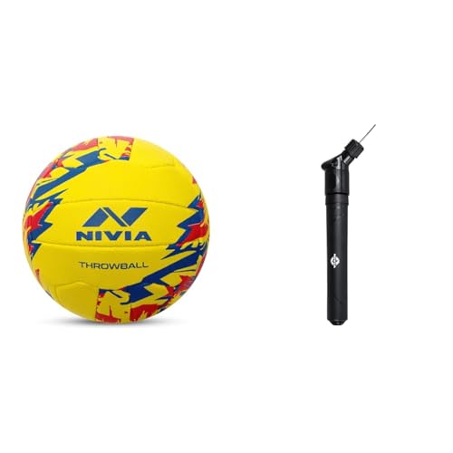 Image of Nivia Multi-Sport | Throw Ball + Ball Pump | Premium Rubber | Universal Design | Professional Grade | Match Quality | Performance Certified