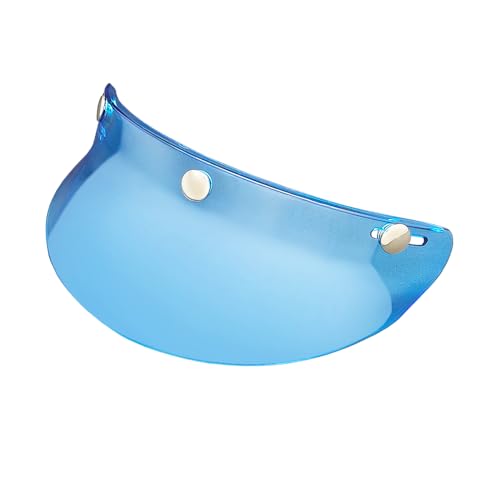 Helmet Peak Shield,3 Snap-Button Sun Protection Motorcycle Helmet Peak Visor for Retro Half Helmets and 3/4 Open Face Helmets Universal Fit ( (Blue)