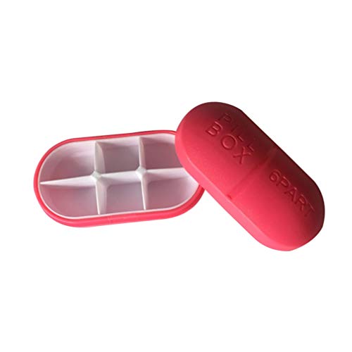 Organizador de comprimidos portátil EXCEART 6 compartimentos organizador de comprimidos de viagem pa
