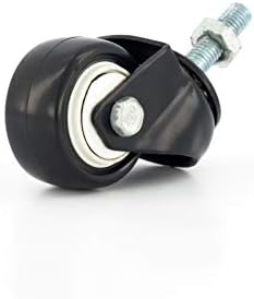 4 x Castor Wheels by FPM Direct Heavy Duty 200Kg Load Rating 40mm PU Rubber Swivel Castors with Brakes in Black, M8 Thread Fixing Nuts Included Trunk Trolley Furniture Cabinet Caster