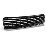 Stehlen 642167819967 Compatible With 2002-2005 Audi A4 / 2004-2005 S4 B6 Horizontal Front Hood Bumper Grille - Glossy Black