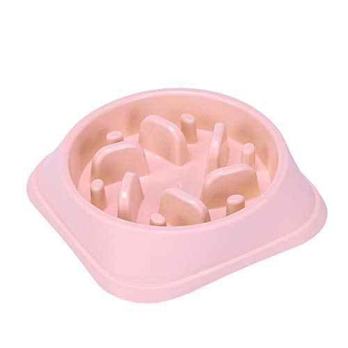 2Pcs Slow Feeder Dog Bowl,Dog Slow Feeder,Non Slip Dog Slow Feeder Bowl, Slow Dog Feeder Bowl - Promote Healthy Digestion and Engaging Playtime (Pink + Blue)