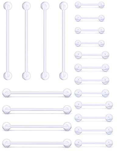 14G Clear Bioflex Flexible Acrylic Straight Barbells Nipple Rings Tongue Ring Industrial Earring Pregnancy Belly Button Ring Retainer Piercing Jewelry 14mm 16mm 19mm 25mm 38mm