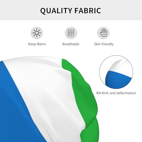 Flag of Sierra Leone Children Hip Hop Knitted Hat Kids Elastic Leisure Knit Cap Warm Sleep Beanies Black3