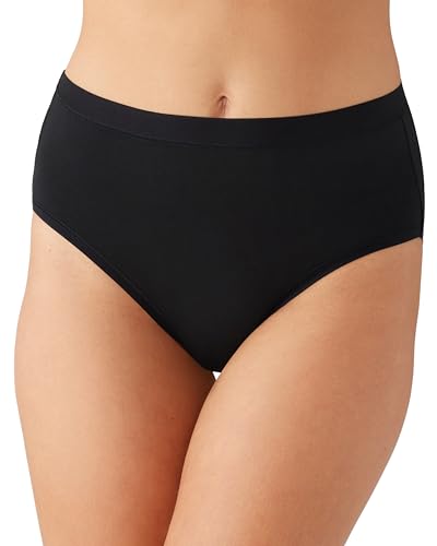 Wacoal Women's Understated Cotton Full Coverage Brief Panty, 875362, Black, Large