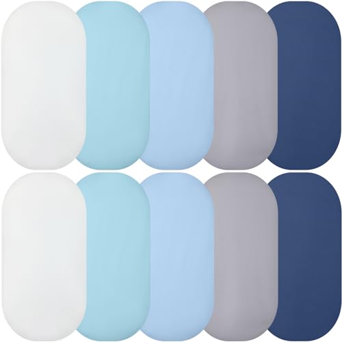 Image of Preboun 10 Pack Bassinet Sheet for Baby Boys Girls Soft Cradle Sheets Microfiber Baby Bassinet Sheets Fit for Most Oval, Hourglass and Rectangular Mattress