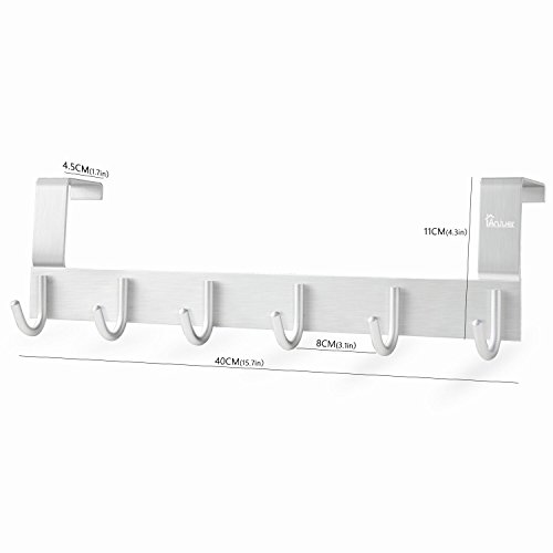 Over The Door Towel Rack Hook Holders Organizer, Anjuer Metal Coat Hanger 6 Hooks Over Door Hanger