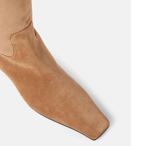 THESHY Women's Knee High Boots Square Toe Chunky Heel Fashion Long Boots Low Heel Fashion Dress Pull on Tall Boots for Women4