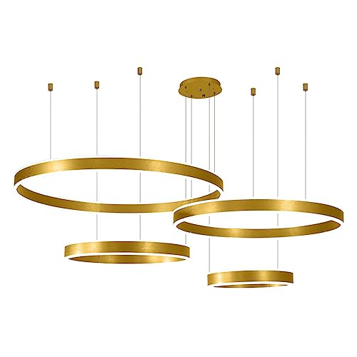 Suspension LED 3 anneaux blanc froid pour grand éclairage cuisine