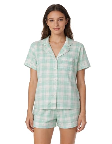 Image of NAP BOUND 100% Cotton Women Pajama Sets Button Down Short Sleeve Sleepwear Soft Pjs 2 Piece Lounge Set with Pocket XS-XXL