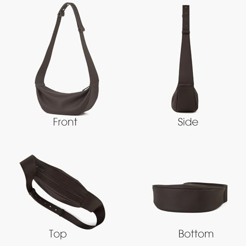 Genuine Leather Sling Bags Crossbody Women, Minimalist Style Casual Chest Bags with Wide Strap3