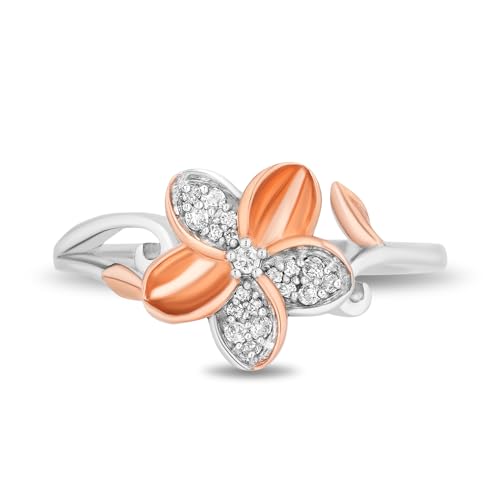 Jewelili Enchanted Disney Fine Jewelry 14K Rose Gold over Sterling Silver with 1/10 CTTW Diamond Moana Ring4