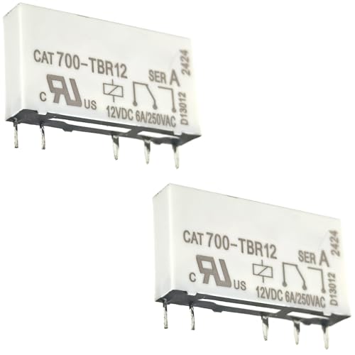 2-Pack CAT700-TBR12 Relay – 12VDC 10A SPDT Industrial Control Relay Compatible with Rockwell Automation/AllenBradley Systems Fixes Motor Starter Failures & Overload Errors (E300, E101)