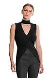 Flachstrick-Stil Wolford Geflochtenes Strickoberteil ärmellos für Damen, Schwarz, Groß