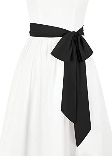 Women's Long Chiffon Sash Waist Belt For Bridal Wedding Bridesmaid Prom Formal Special Occasion Dresses Belt 3'' Wide2
