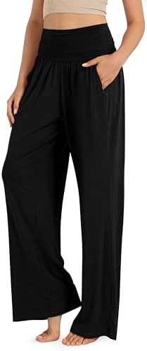 ODODOS Women's Wide Leg Palazzo Lounge Pants with Pockets Light W...