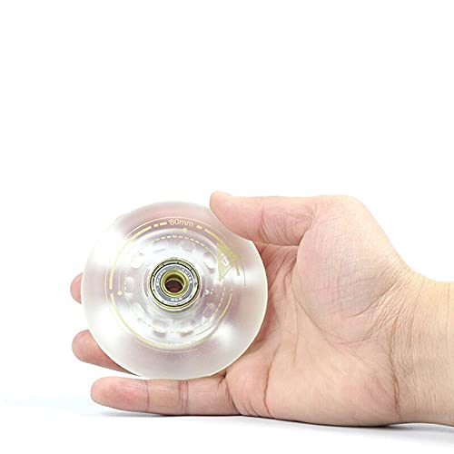 Lumineux Skateboard Roues 8 pièces Roue de Patin à roulettes Roue en Ligne Anti-Friction 90A Roue de freinage matériau Transparent