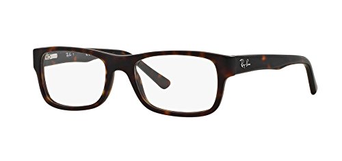 Image of Ray-Ban Men-Women Square Eyeglass Havana Frame Frame Off-White Lens Small
