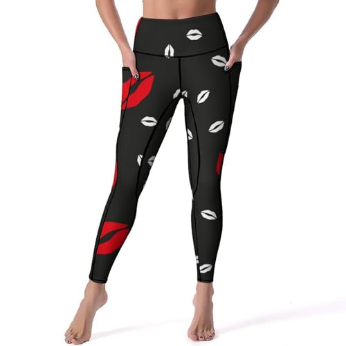 Legging femmes Lèvres Rouges pantalon de sport gainant contre les frottements S