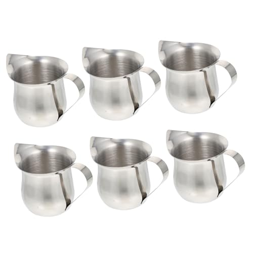 ANDRESLAD 6pcs Frothing Milk Cups Stainless Steel Cafe Milk Cups Home Restaurant Beverage