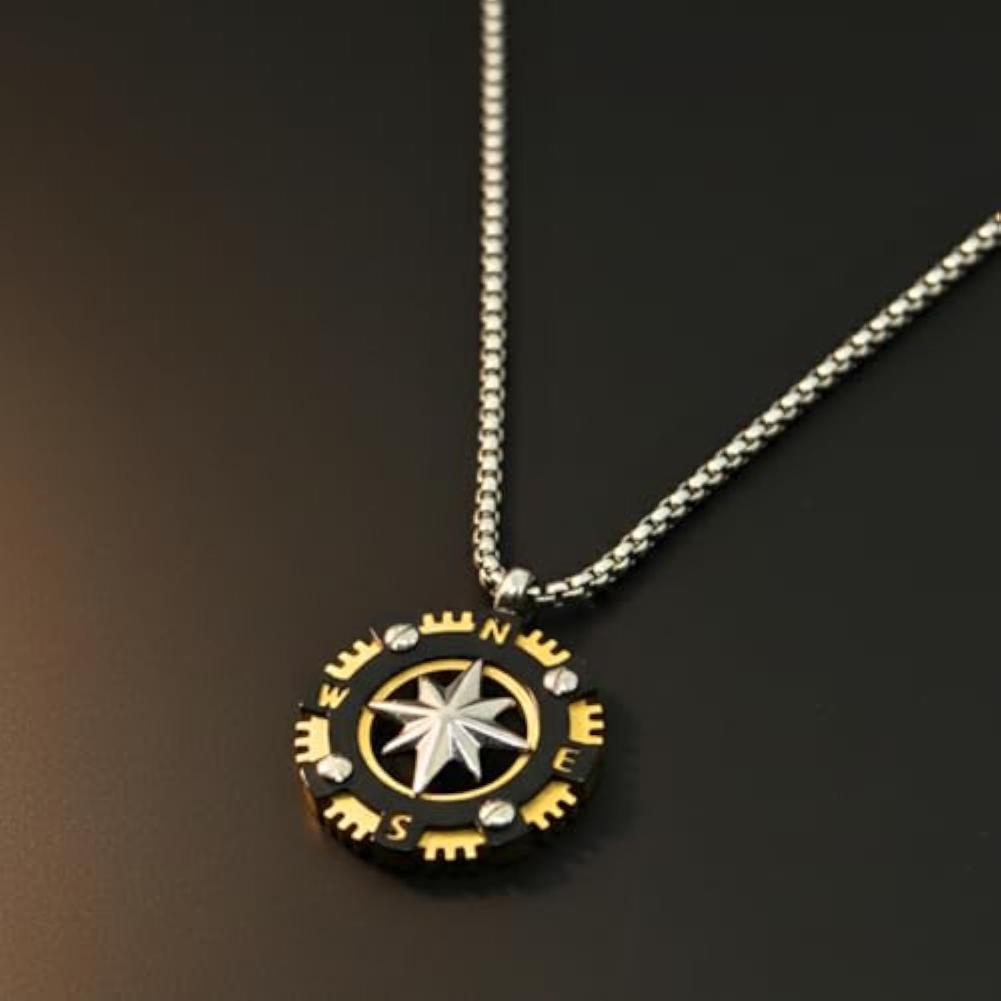 Boys' Titanium Steel Pendant with 22inch Round Box Chain