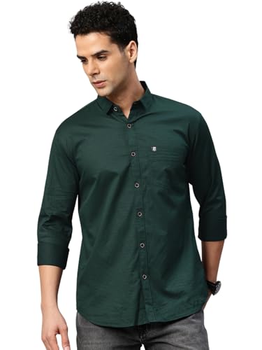 Image of Majestic Man Comfort Slim Fit Solid Pure Cotton Casual Shirt