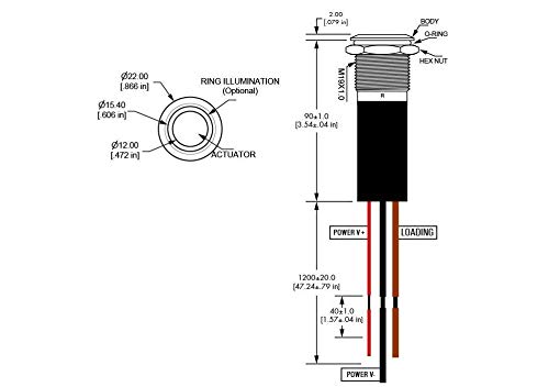 Momentary Push Button Switch 24V With Led Button 19Mm Waterproof Flush Mount On Off Switch For Car Rv Truck Boat Marine (Red) #TOP4