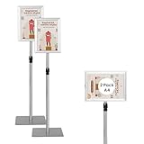 GIANTEX Porte-affiche sur Pied A4, Lot de 2 Présentoirs avec Rotation à 360°, Hauteur R...