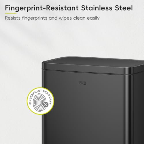 EKO Madison Matte Black 50 Liter/13.2 Gallon Step Trash Can with Inner Liner - Fingerprint Resistant Finish by EKO - Used condition - Image 7