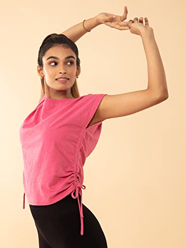 Image of NYKD Everyday Short Sleeves Cotton T-Shirt for Women Stylish Active /Gym Wear - NYAT240