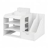 QWORK® Organizador de Escritorio de Oficina, Organizador Papeles, Soporte de...
