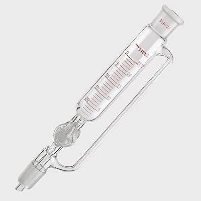 Glass Constant Pressure Graduated Addition Funnel with Glass Stopcock,Equalizing Dropping Funnel Chemistry Lab Glassware (A: 25ml,19/22)