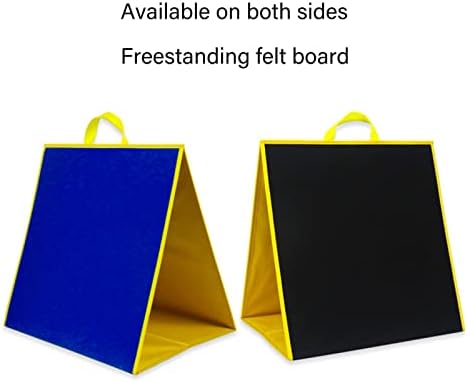 Foldable Felt Flannel Board, Double Sided Portable Freestanding Felt Board Felt Story Board Storytelling Activities Play Kits for Toddlers, Kids, Preschoolers, Teaching Aid, Home, Gift(Blue Black) 4 31NBhmoESYL. AC