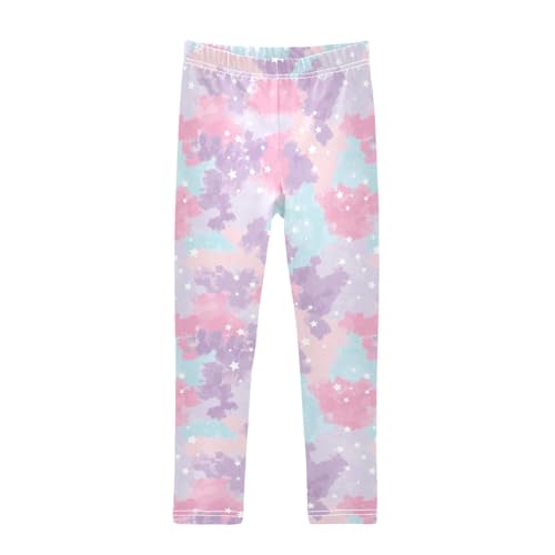 Stars Colors Girls Leggings,Workout Leggings for Girls Toddler Athletic Leggings Size for 3-10T